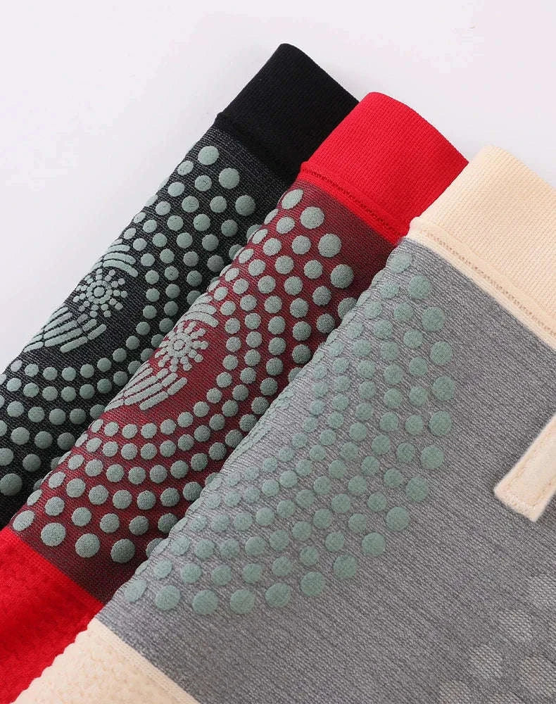 Seamless High Waist Abdomen Control Panties with Warming Support-black / L