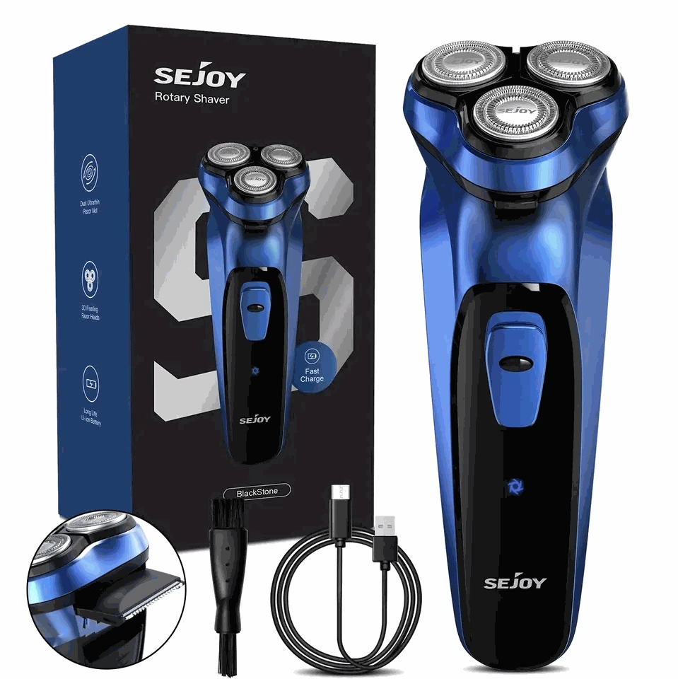 Sejoy Rechargeable Electric Razor for Men-Blue / United States
