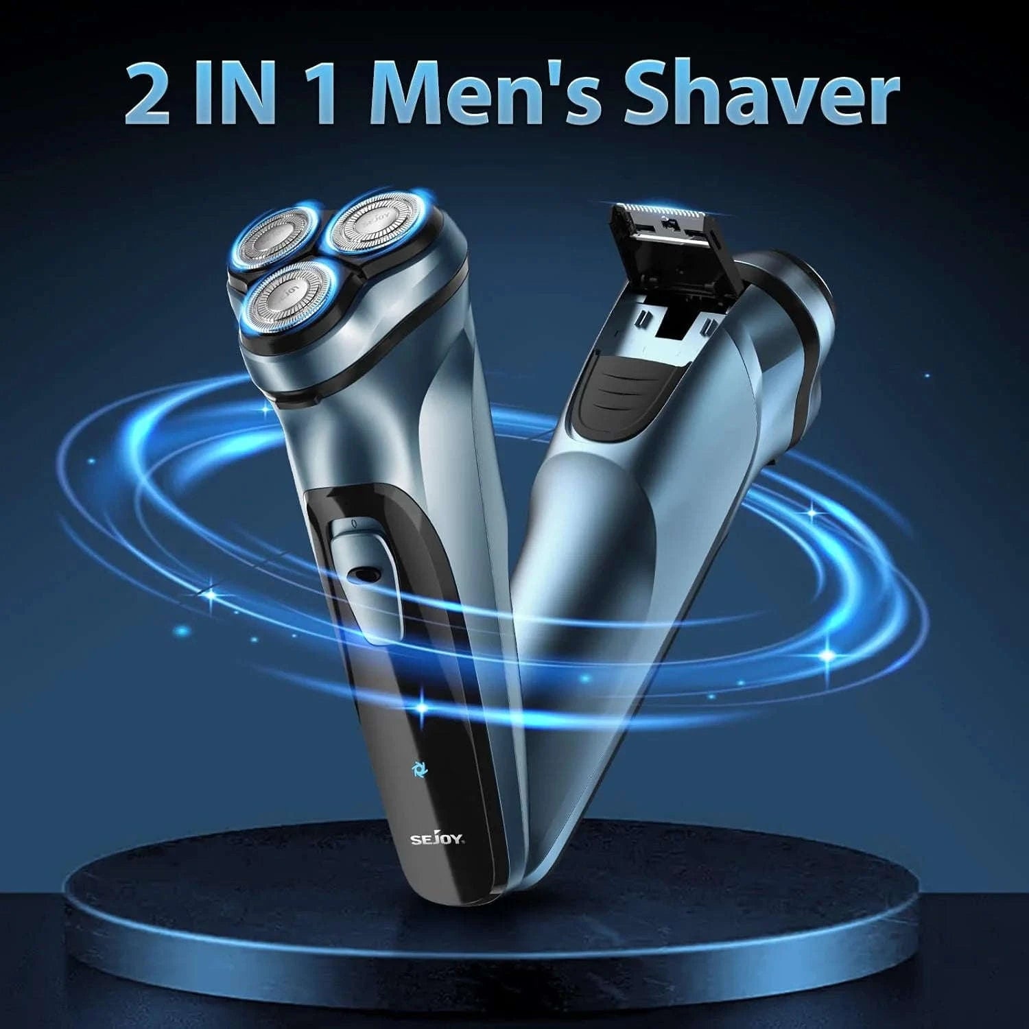 Sejoy Rechargeable Electric Razor for Men-Blue / United States