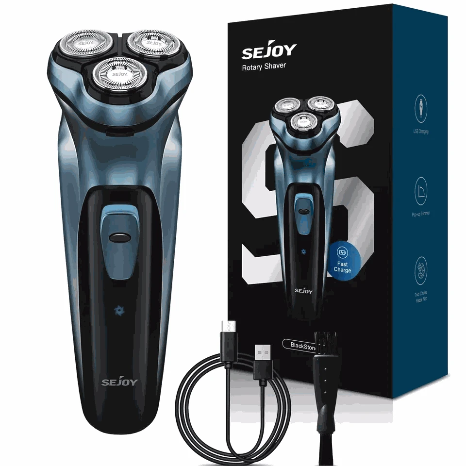 Sejoy Rechargeable Electric Razor for Men-Blue / United States