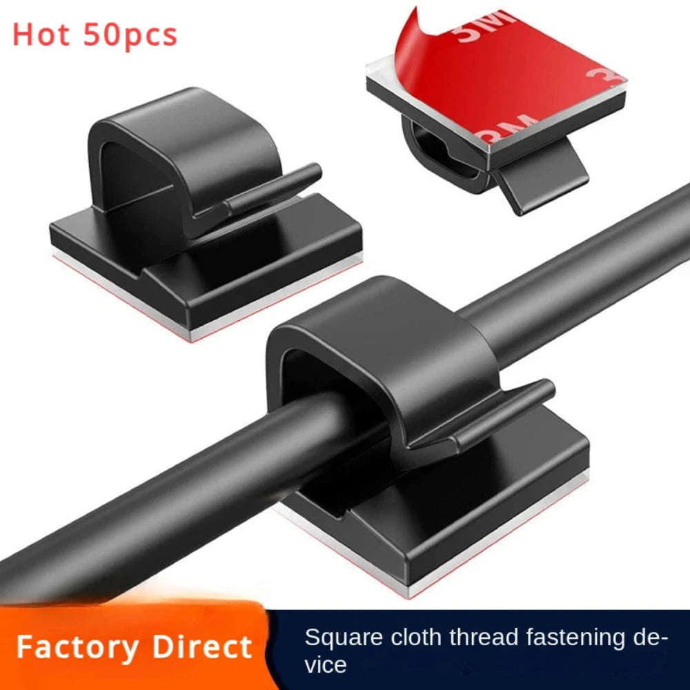 Self-Adhesive Cable Management Clips Pack-20PCS-Black
