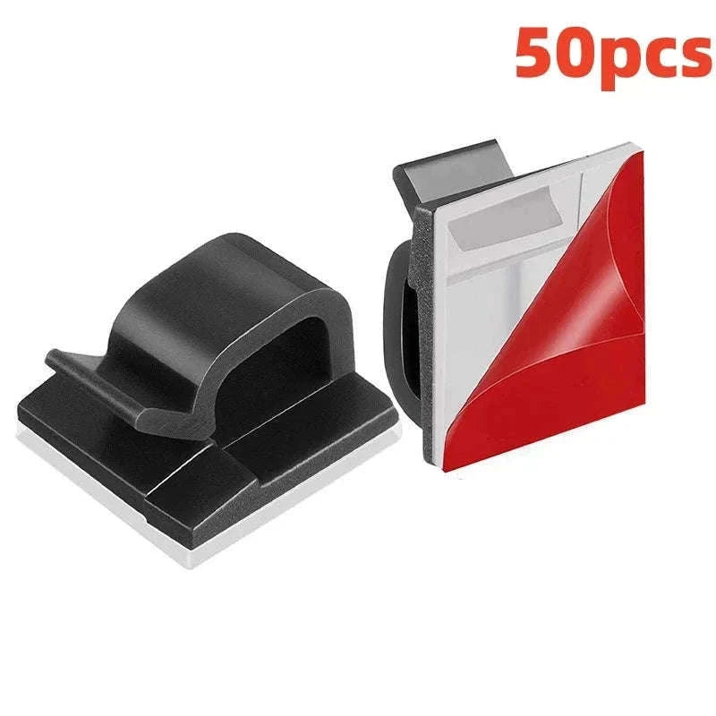 Self-Adhesive Cable Management Clips Pack for Neat Cords-20PCS-Black