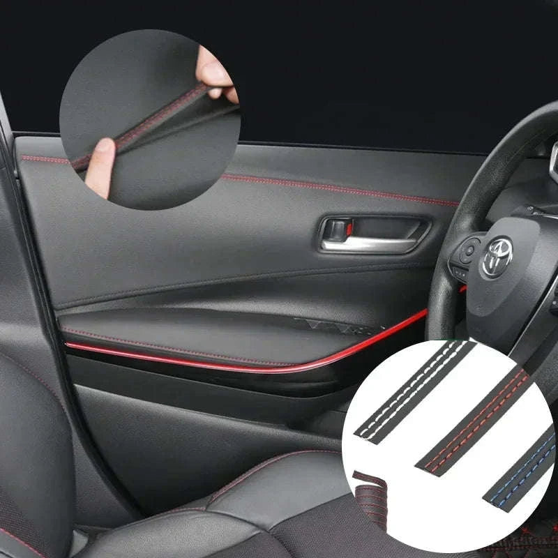 Self-Adhesive Car Interior Trim Line for Doors and Dashboard-Germany / Red / 100CM