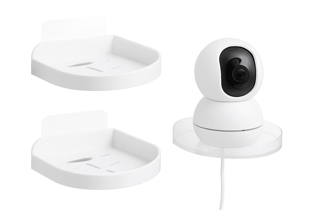 Self-Adhesive Wall Mount Shelf for Security Cameras & Baby Monitors-2X Clear