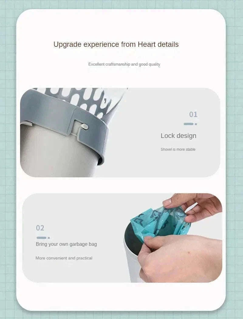 Self-Cleaning Cat Litter Scoop with Built-In Waste Bin-XXXS / a set