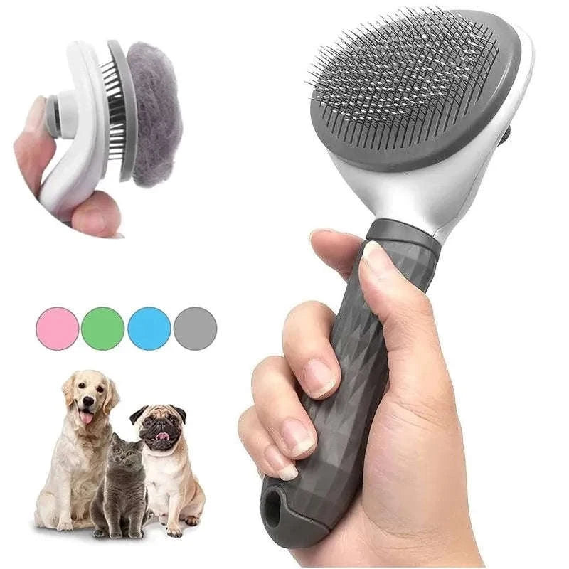 Self-Cleaning Pet Brush & Comb-Blue