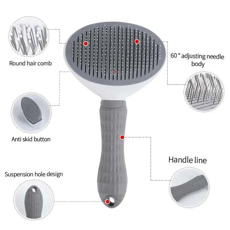 Self-Cleaning Pet Brush & Comb-Blue