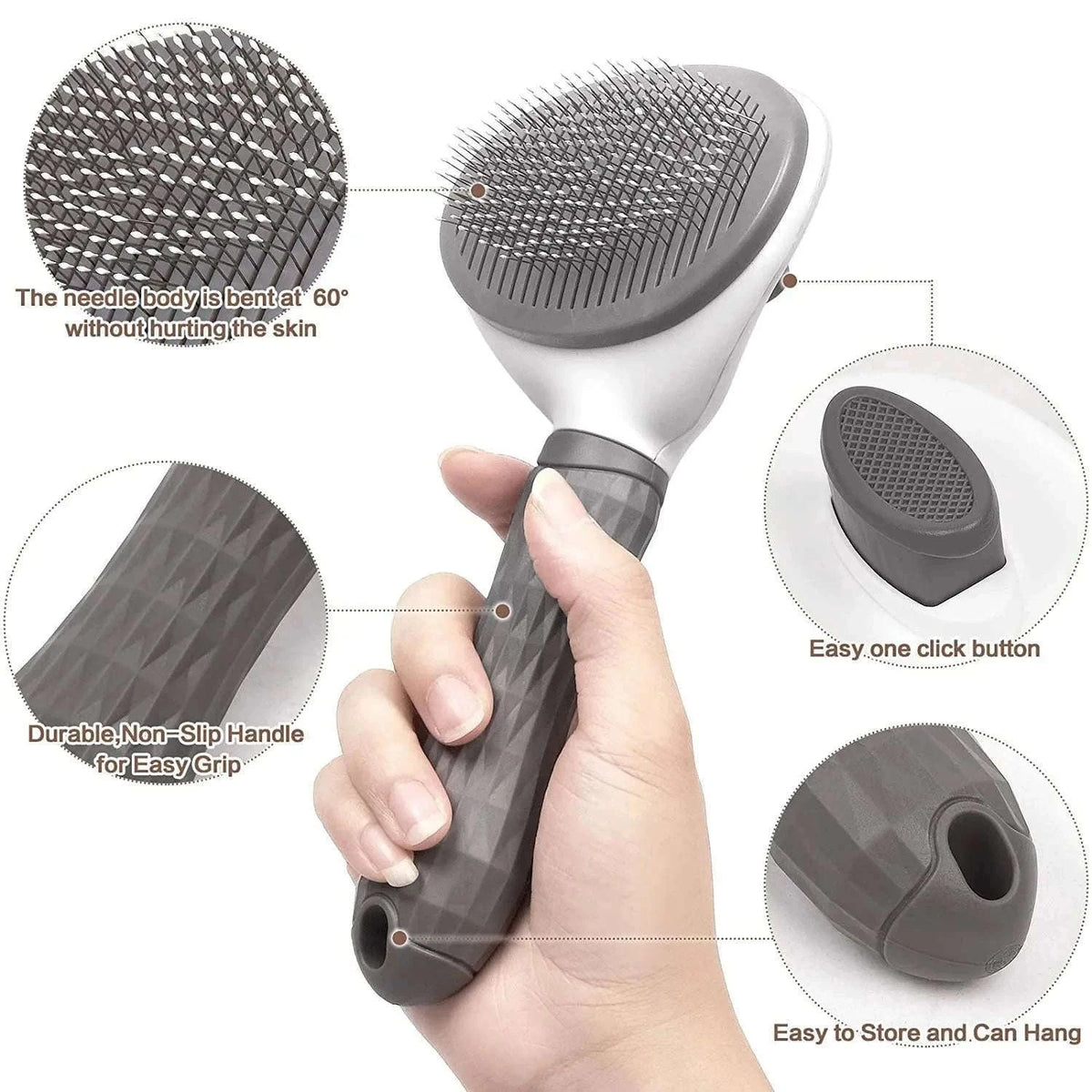 Self-Cleaning Pet Brush & Comb for Easier Grooming-Blue
