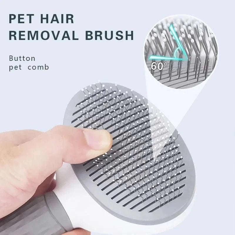 Self-Cleaning Pet Brush & Comb for Easier Grooming-Blue