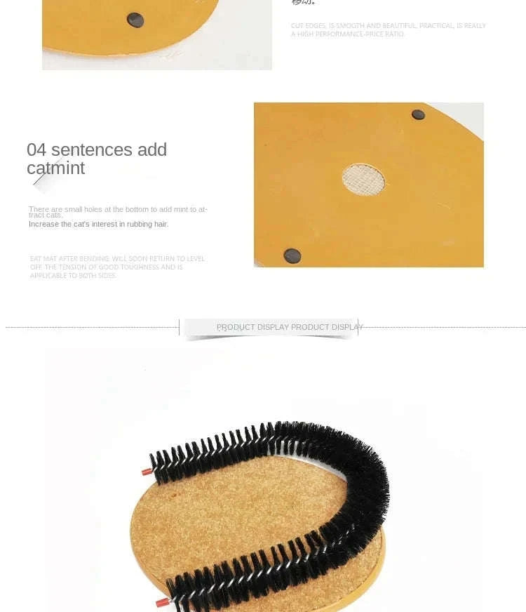Self Grooming Cat Toy Arch with Massage Brush-black