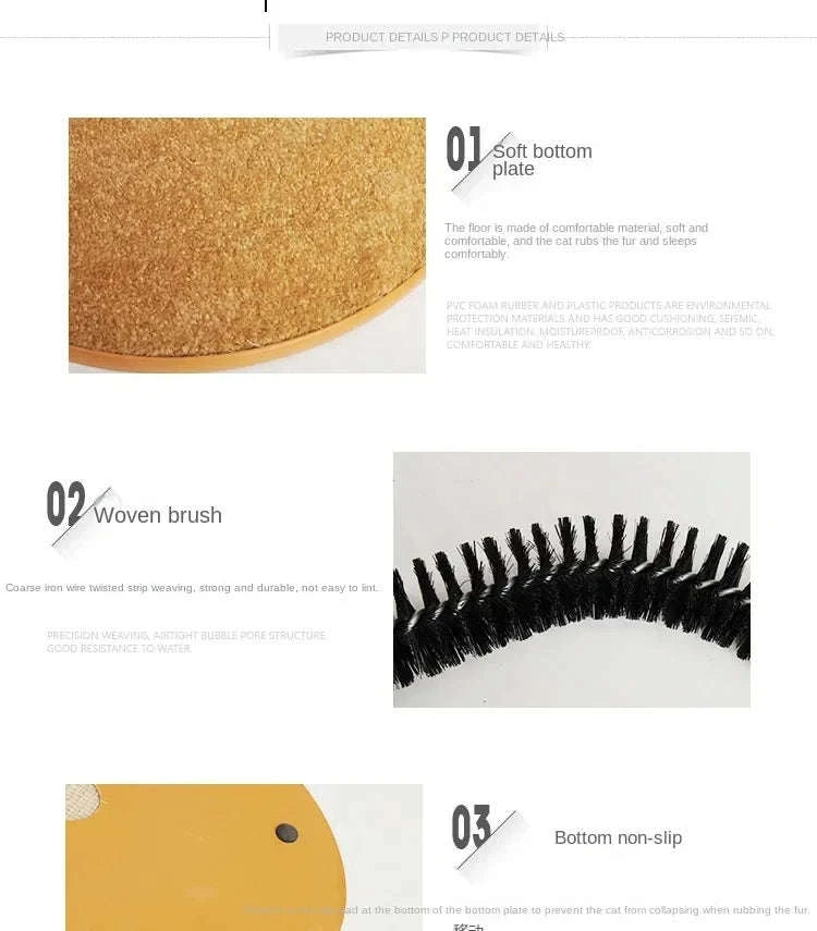 Self Grooming Cat Toy Arch with Massage Brush-black