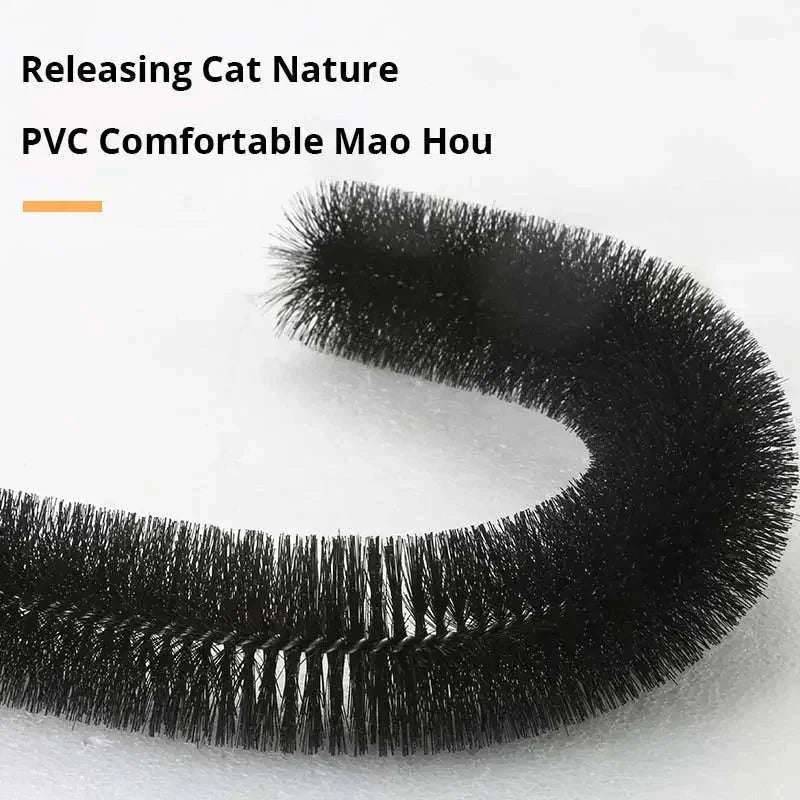 Self Grooming Cat Toy Arch with Massage Brush-black