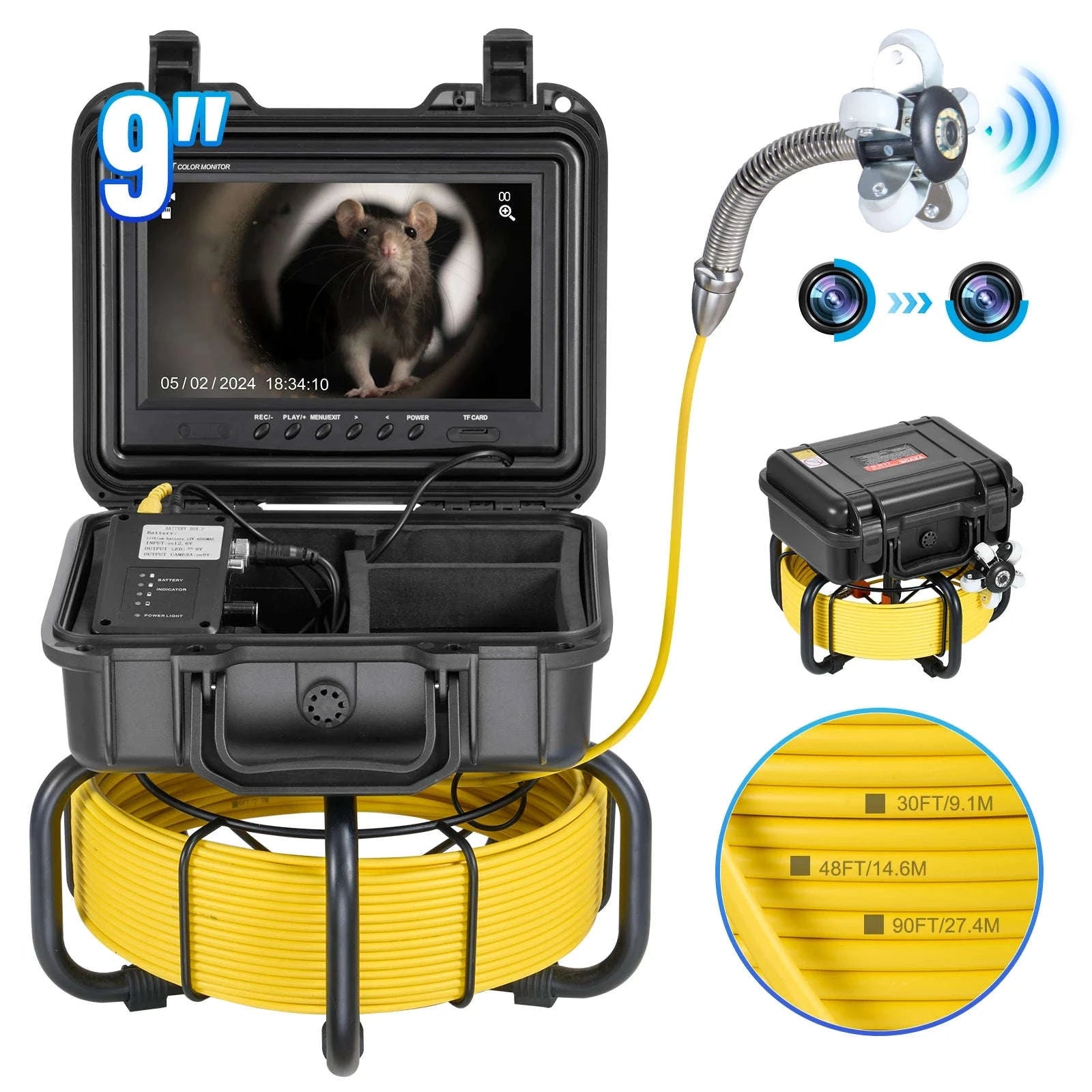 Self-Leveling Sewer Camera with 9-inch HD Screen-50M / Poland