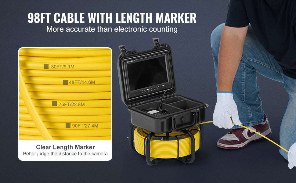 Self-Leveling Sewer Camera with 9-inch HD Screen-50M / Poland