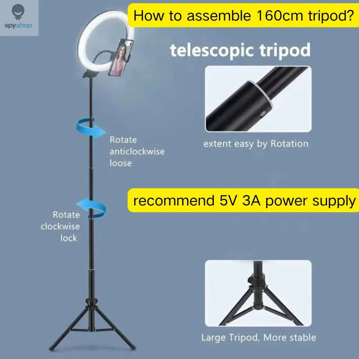 Selfie LED Ring Light Studio Kit-33CM LED 160tripod
