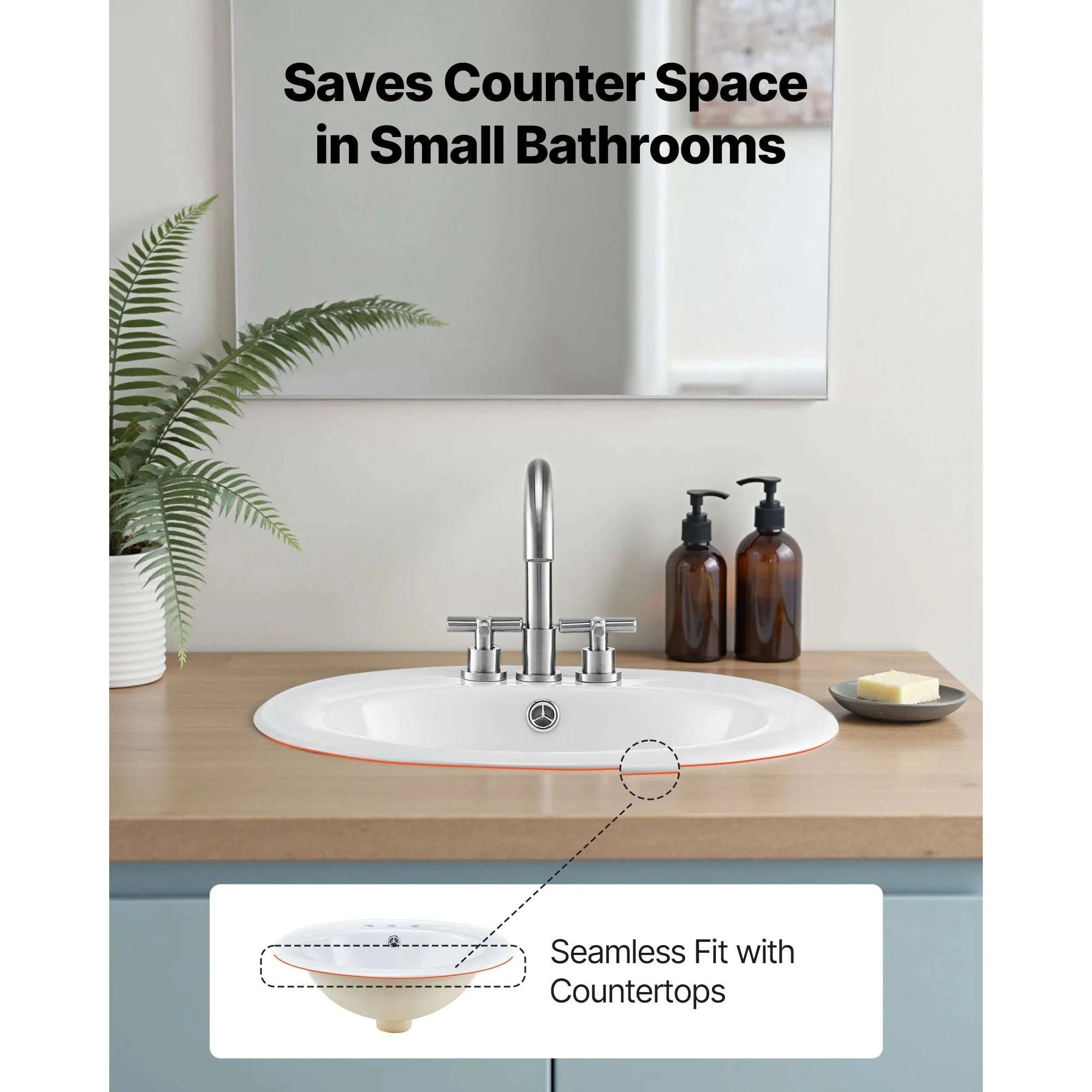 Semi Recessed Oval Bathroom Sink 19.09x16.73in Ceramic Basin-17x20inch / United States