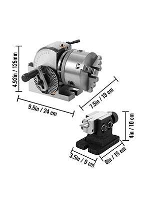 Semi-Universal Dividing Head 4"/5" 3-Jaw Chuck Milling Indexer Set-With 4In 3-Jaw Chuck / spain