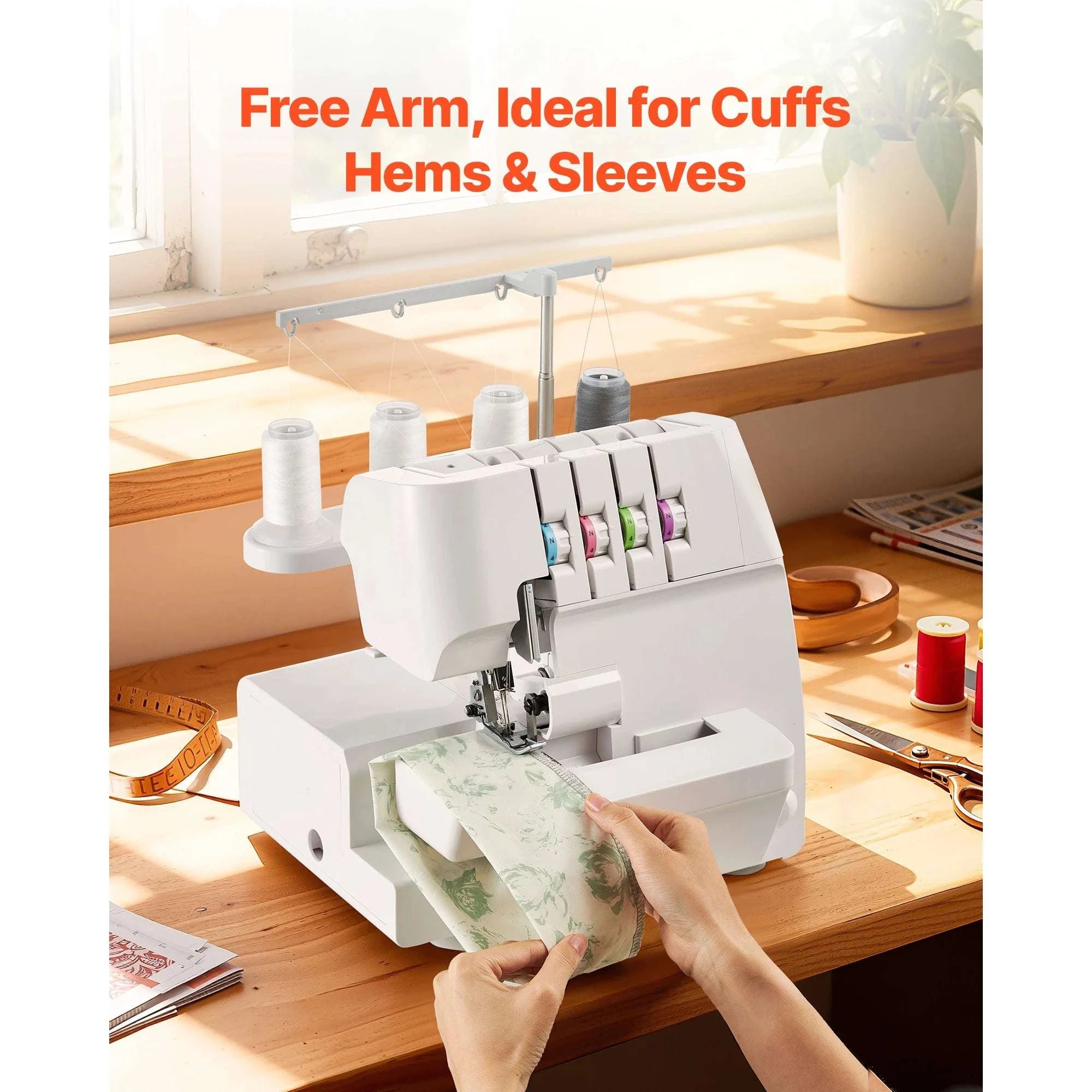 Serger Overlock Sewing Machine 1250 SPM 2-3-4 Thread Differential Feed-3 4 Threads / United States