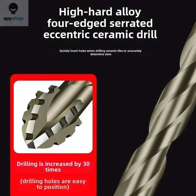 Serrated Eccentric Drill Bit – Four-Edge Precision for Tile, Glass & Hard Materials-4 PCS And Box