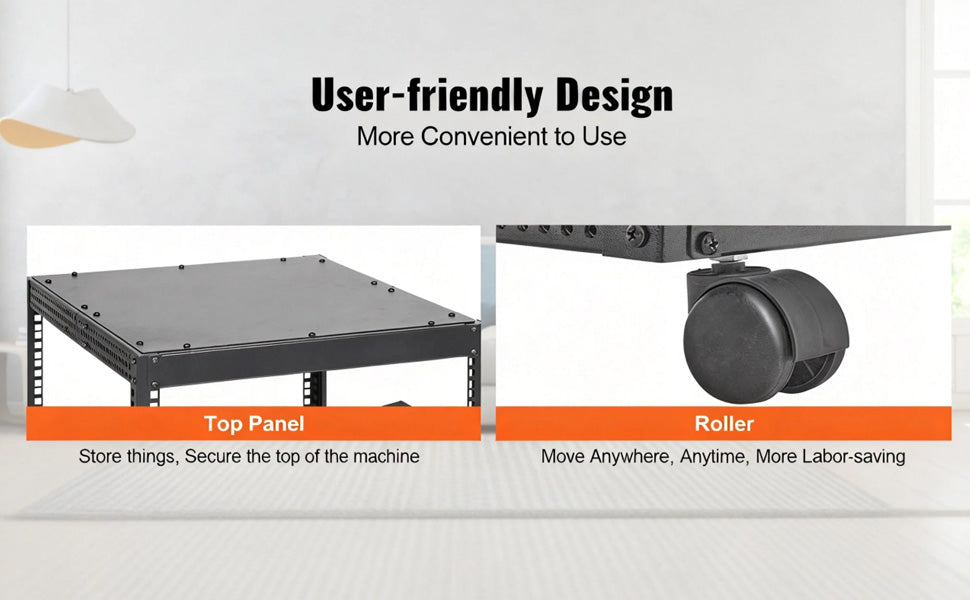 12U Open Frame Server Rack Adjustable Depth Floor or Wall Mount