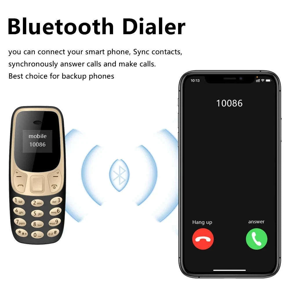 SERVO Mini GSM Phone with Bluetooth Dialing & Call Recording-Q3308 Blue