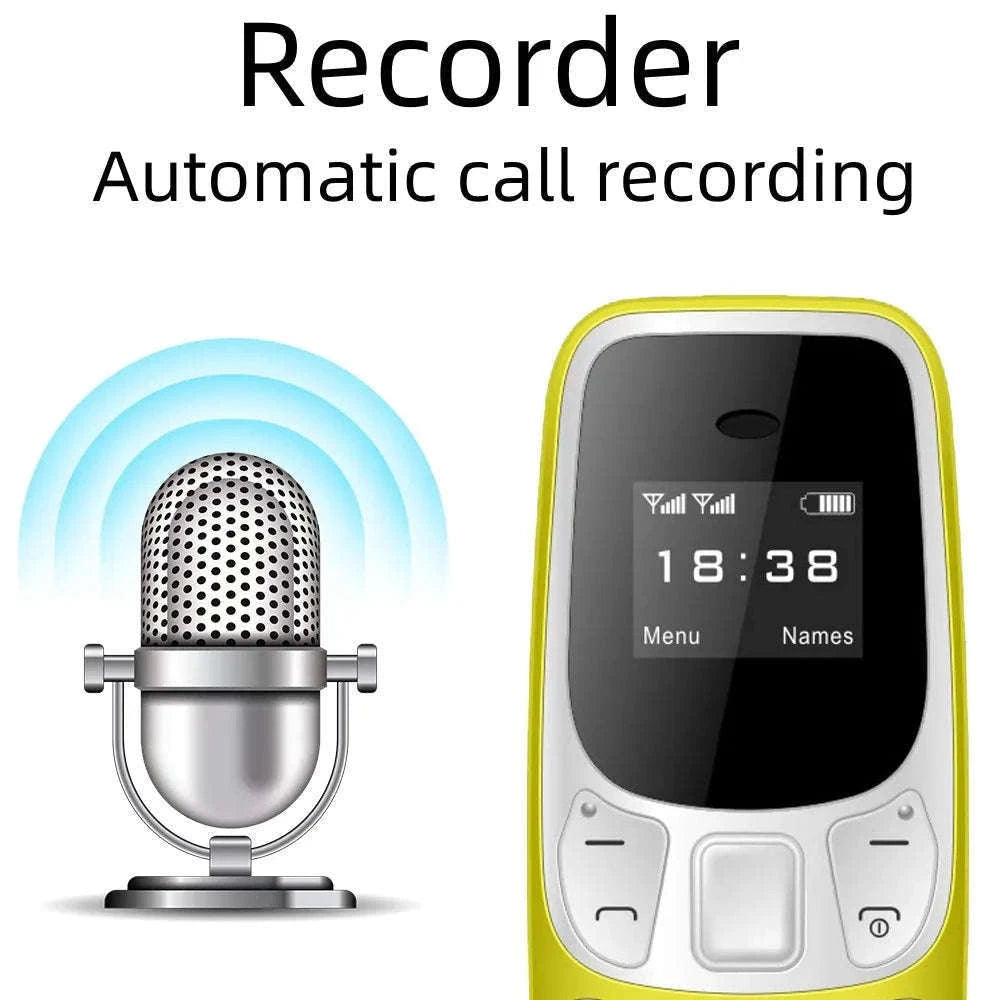 SERVO Mini GSM Phone with Bluetooth Dialing & Call Recording-Q3308 Blue
