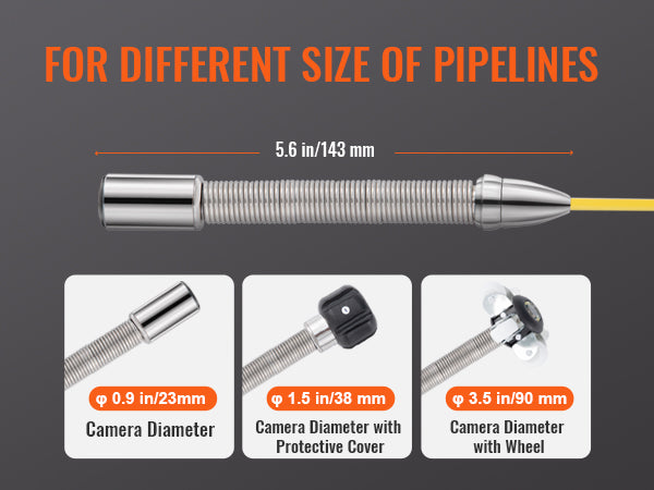 Sewer Camera with 512Hz Locator and 9" Inspection Display