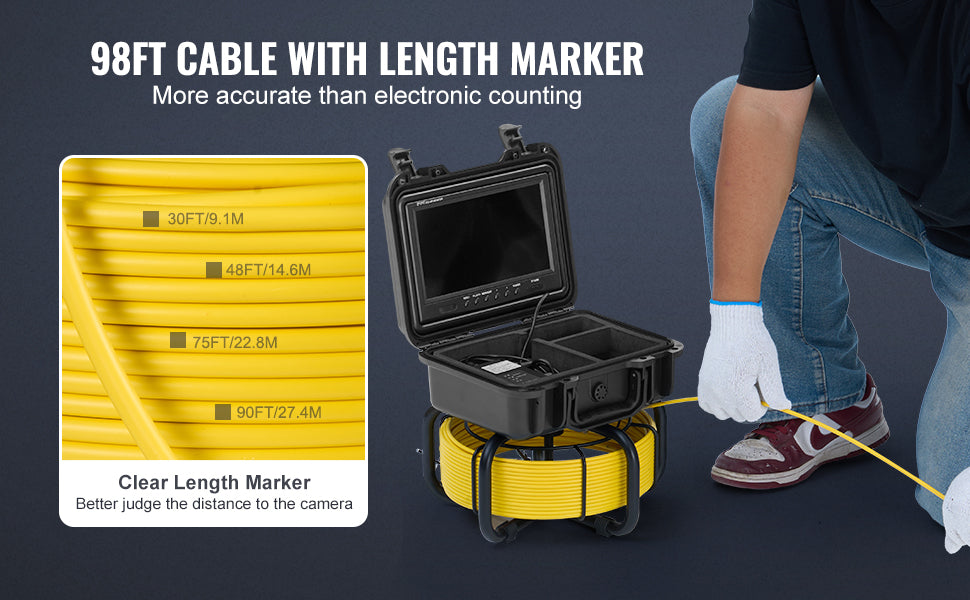 Self-Leveling Sewer Camera with 9-inch HD Screen