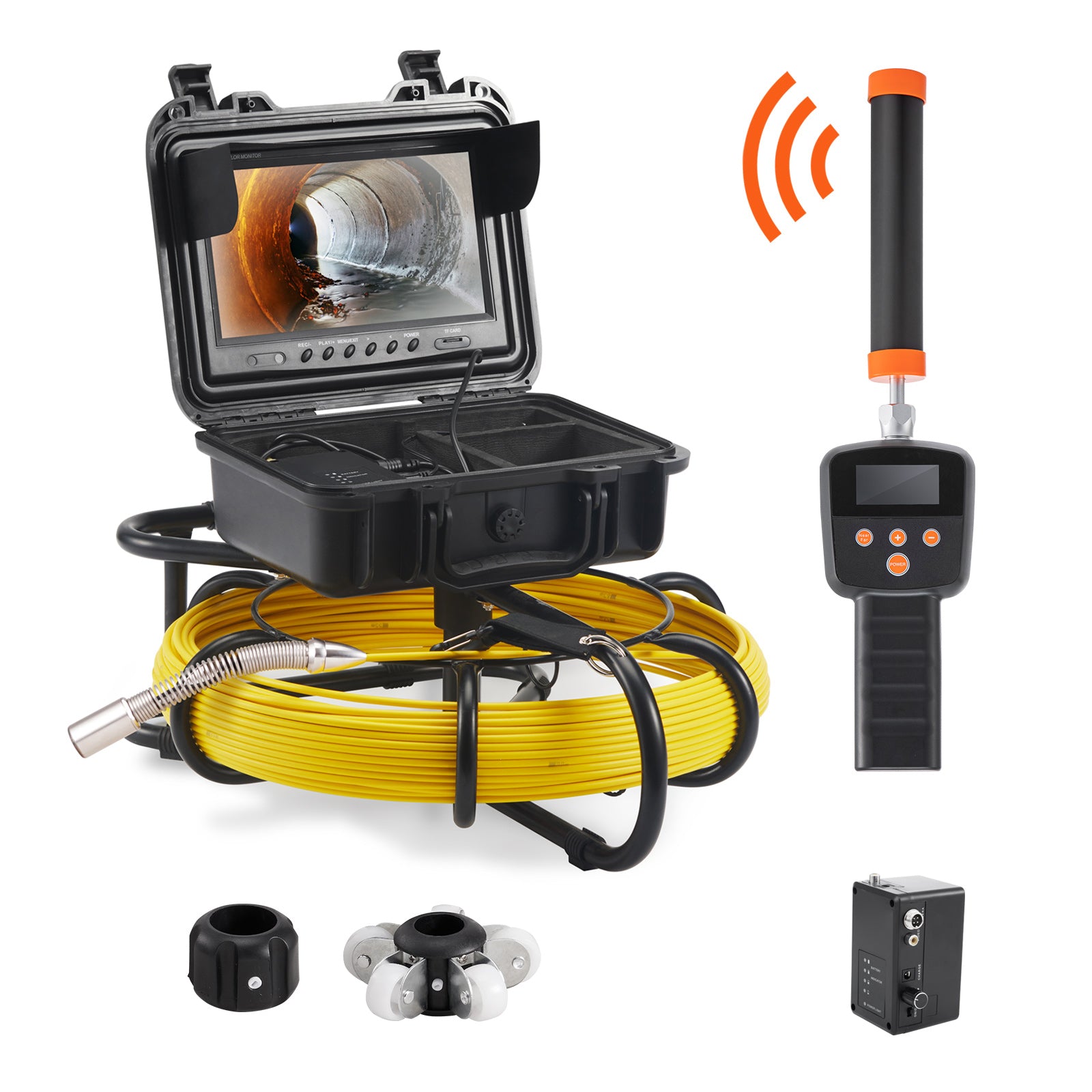 Sewer Camera with 512Hz Locator and 9" Inspection Display