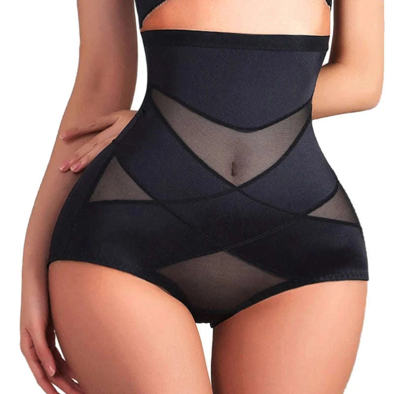 Sexy Cross Body Shaper High Waist Panties-M / Skin
