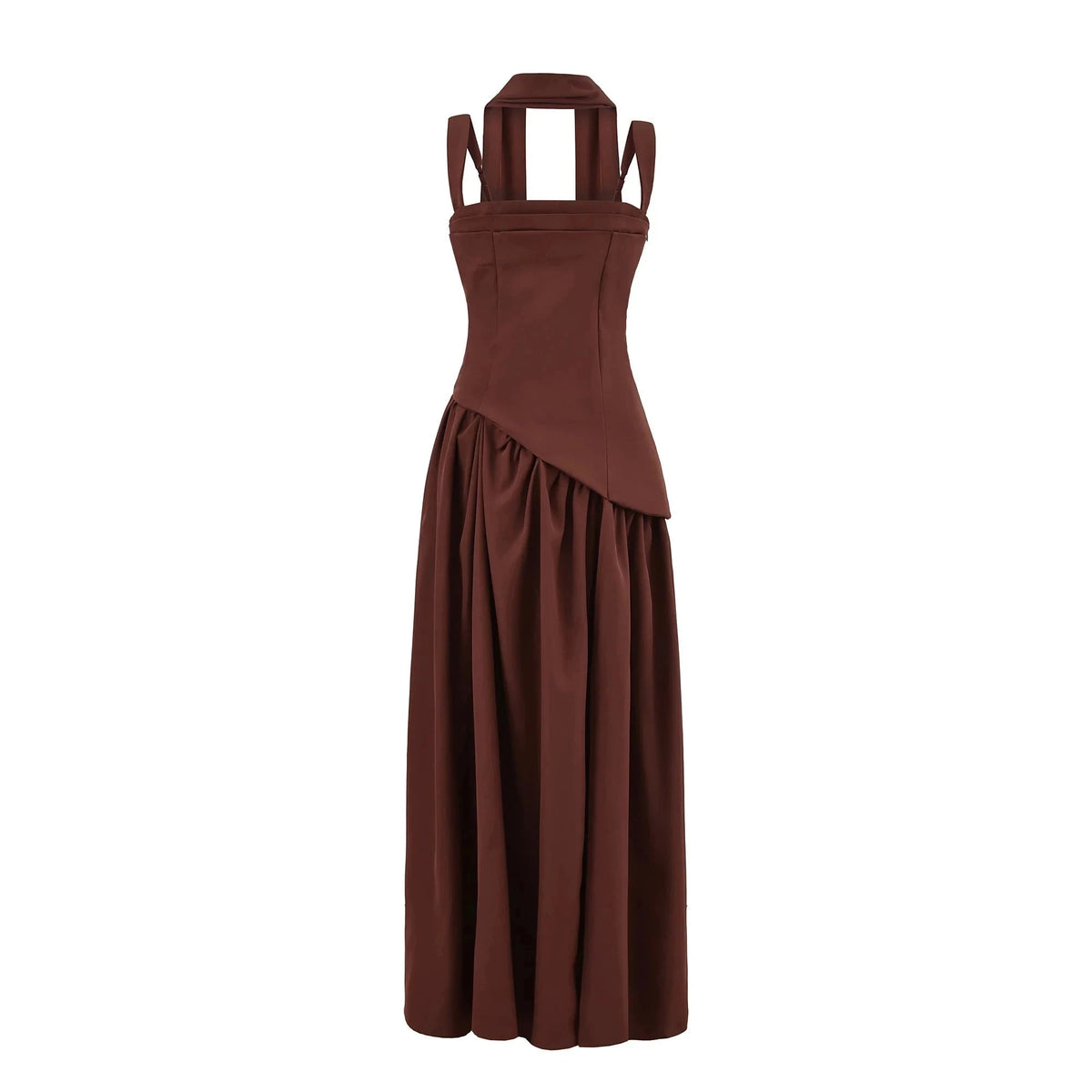 Sexy High Slit Midi Dress with Strapless A-Line Silhouette-S / 25100 dark green