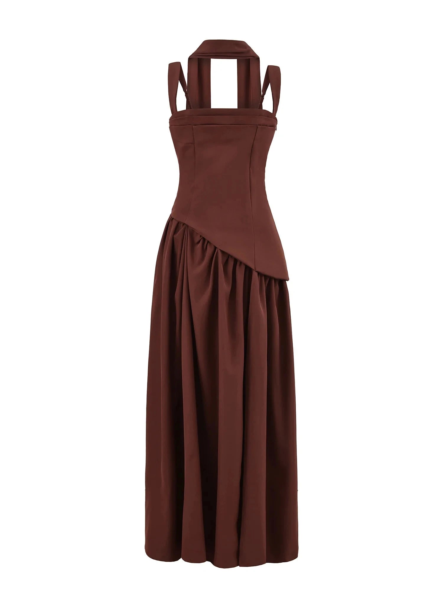 Sexy High Slit Midi Dress with Strapless A-Line Silhouette-S / 25100 dark green