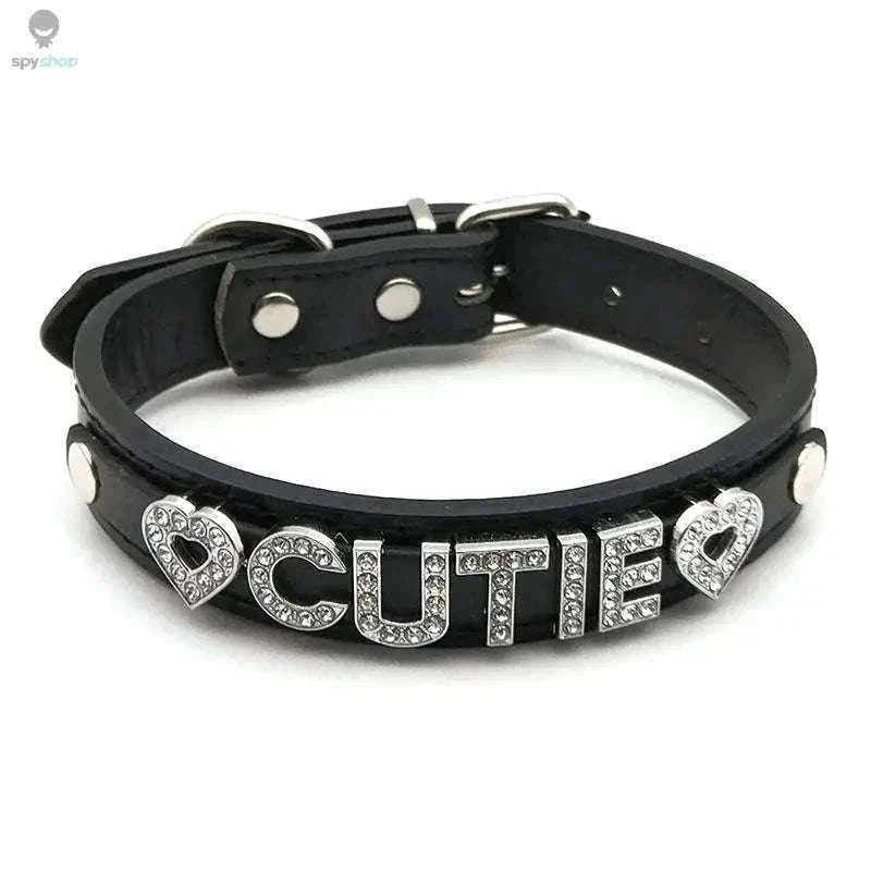 Sexy Rhinestone Letter Choker with Custom Sparkle-Small (27cm-35cm) / GOOD GIRL