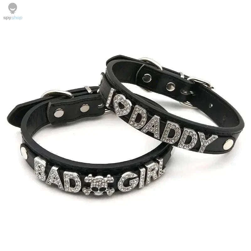 Sexy Rhinestone Letter Choker with Custom Sparkle-Small (27cm-35cm) / GOOD GIRL