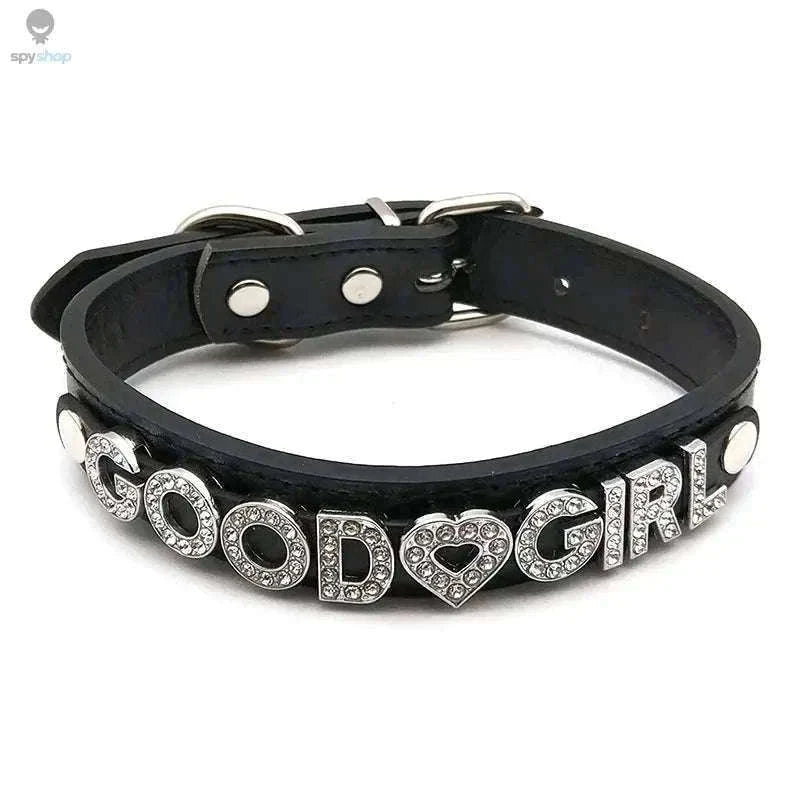 Sexy Rhinestone Letter Choker with Custom Sparkle-Small (27cm-35cm) / GOOD GIRL