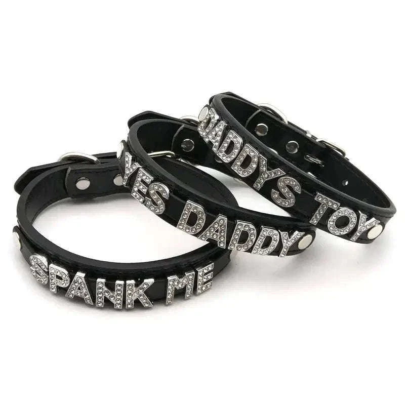 Sexy Rhinestone Letter Choker with Custom Sparkle-Small (27cm-35cm) / GOOD GIRL