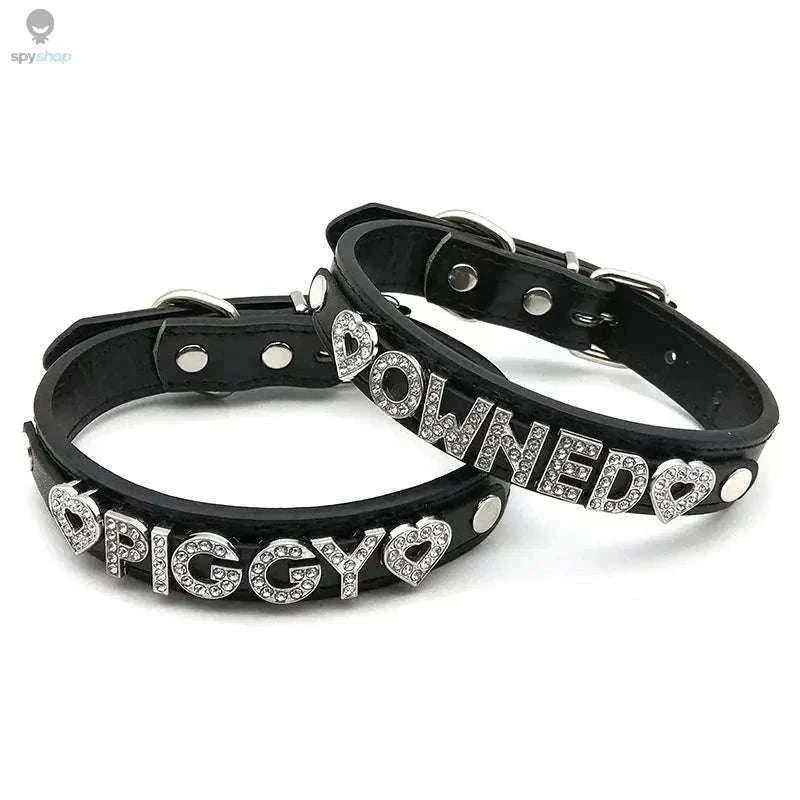 Sexy Rhinestone Letter Choker with Custom Sparkle-Small (27cm-35cm) / GOOD GIRL