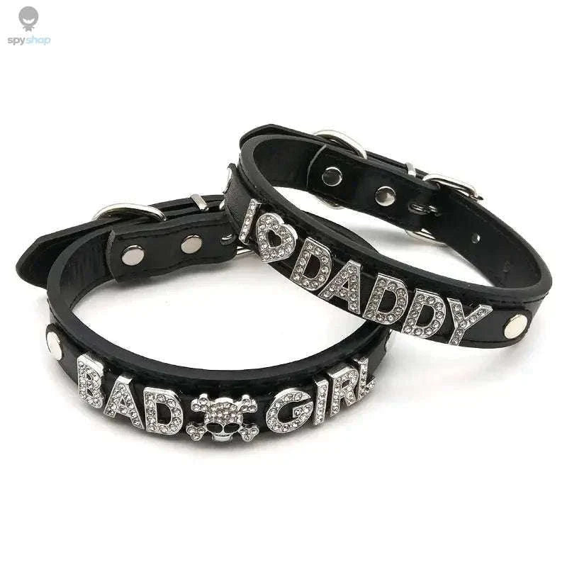 Sexy Rhinestone Letter Choker with Custom Sparkle-Small (27cm-35cm) / GOOD GIRL