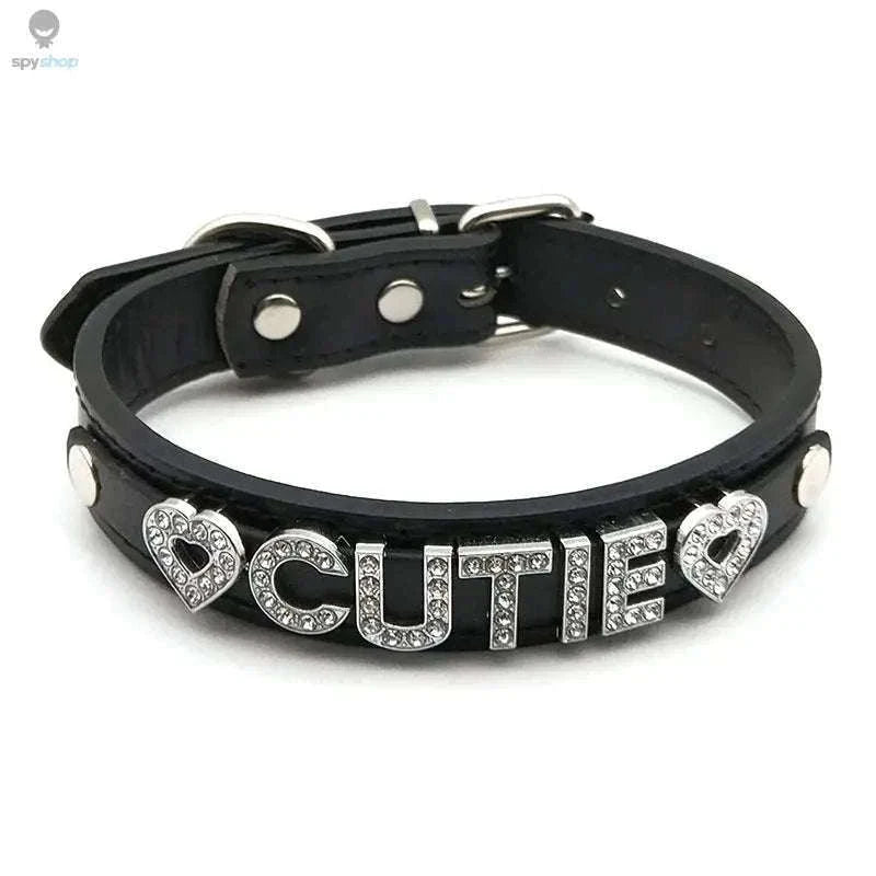 Sexy Rhinestone Letter Choker with Custom Sparkle-Small (27cm-35cm) / GOOD GIRL