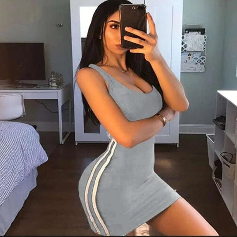 Sexy Summer Bodycon Dress-army green / S