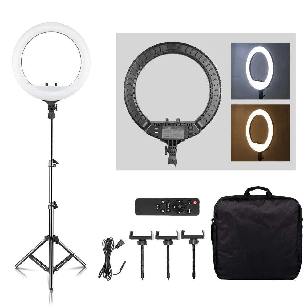SH 18-Inch Ring Light LED Selfie Lamp with Tripod Stand-169cm stand / Italy