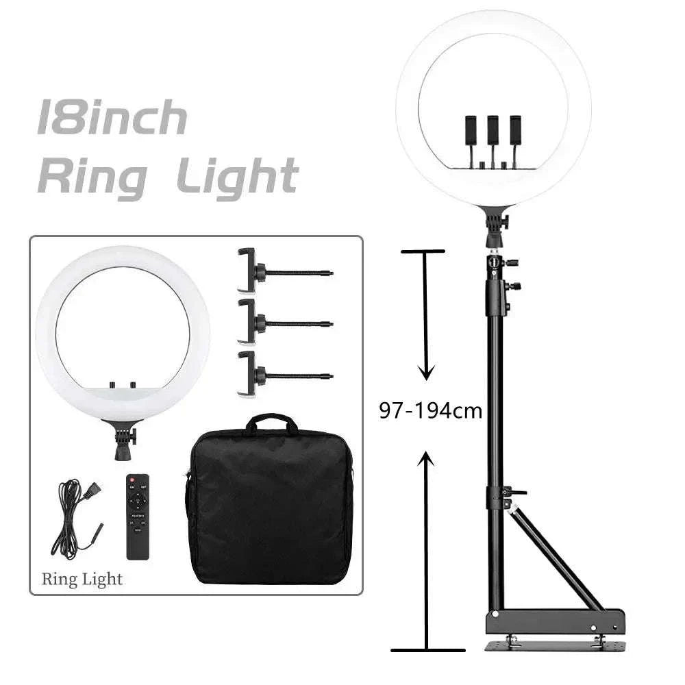 SH 18-Inch Ring Light LED Selfie Lamp with Tripod Stand-169cm stand / Italy