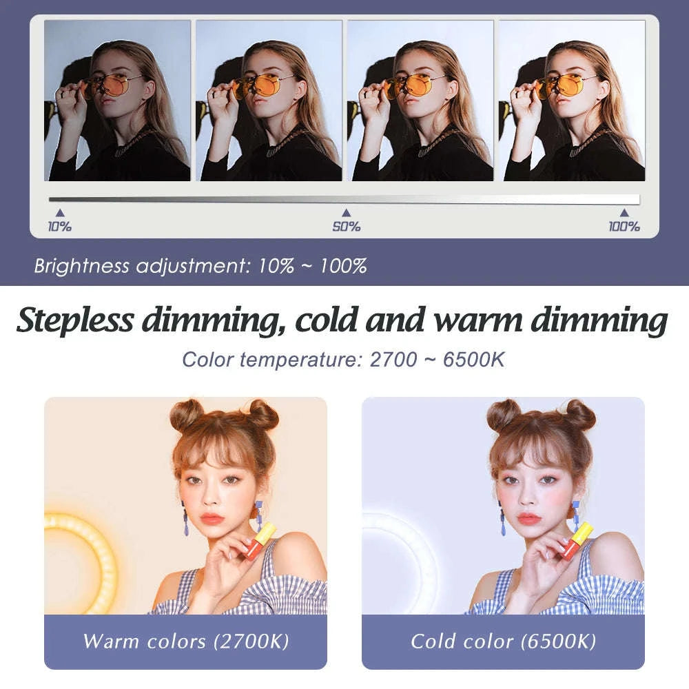 SH 18-Inch Ring Light LED Selfie Lamp with Tripod Stand-169cm stand / Italy