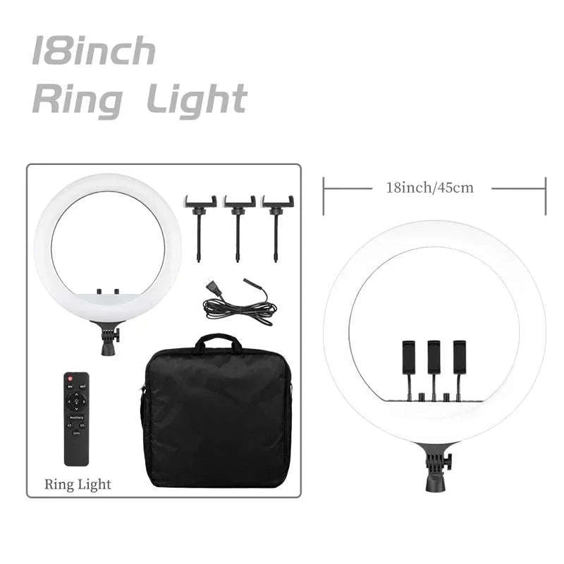 SH 18-Inch Ring Light LED Selfie Lamp with Tripod Stand-169cm stand / Italy