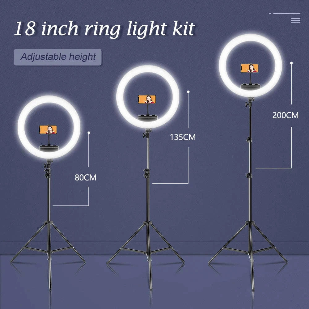 SH 18-Inch Ring Light LED Selfie Lamp with Tripod Stand-169cm stand / Italy