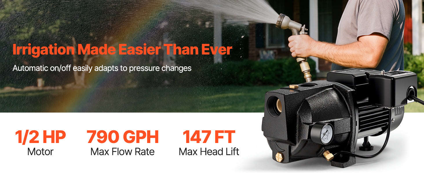Shallow Well Jet Pump for Garden Irrigation-United States / 1.5HP