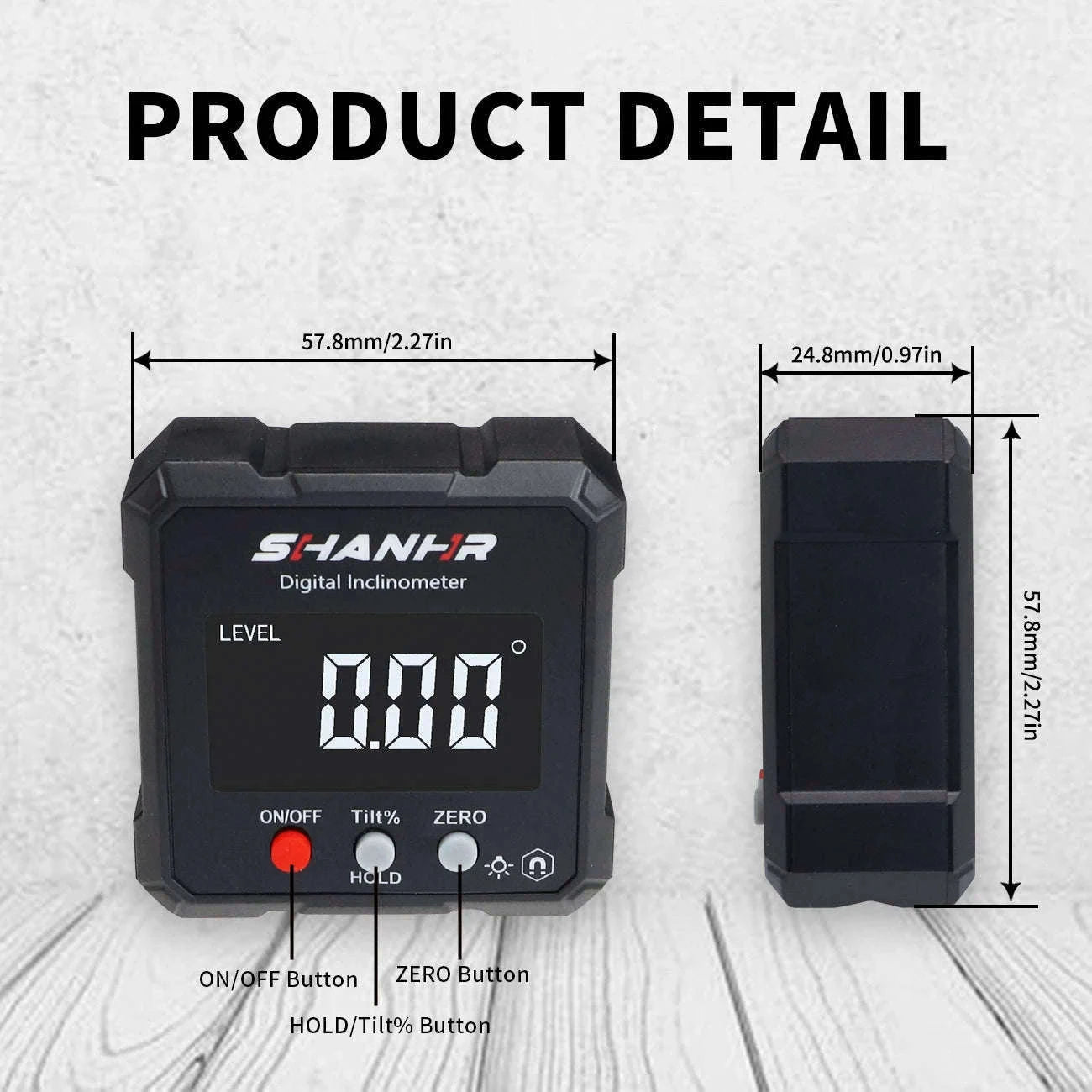 SHANHR Digital Level Box and Angle Finder (Magnetic Base & LCD Display) for Woodworking and Accurate Table/Miter Saw-SHAHE-5315-90C / United States
