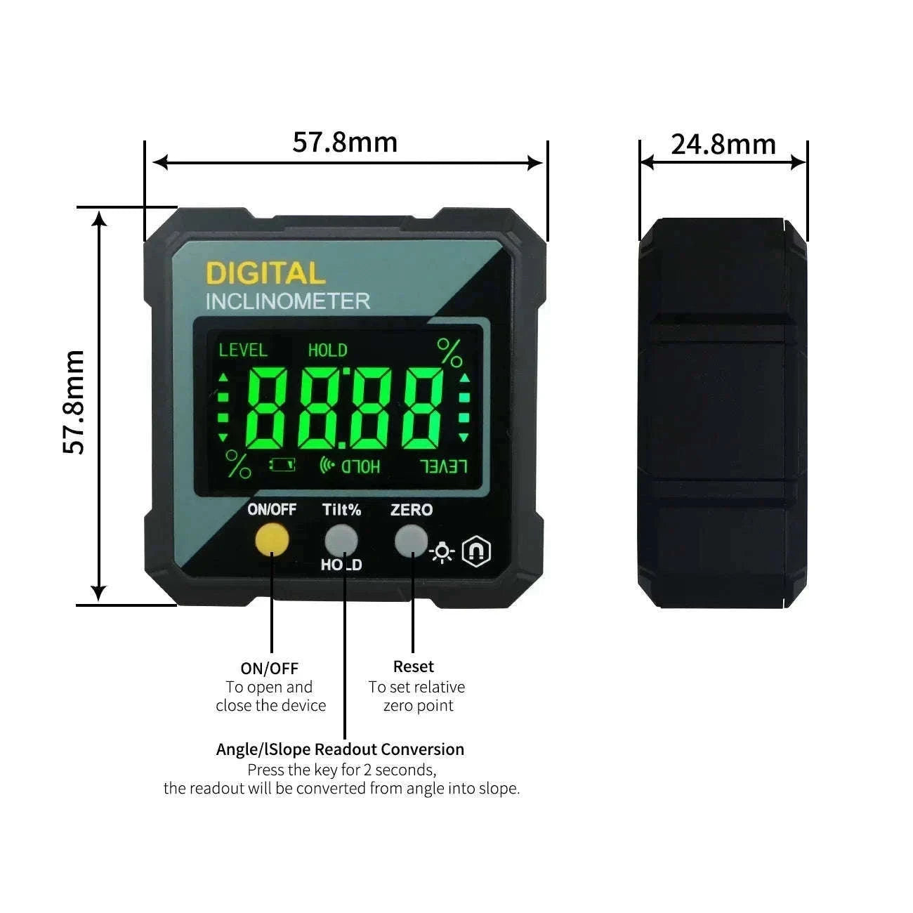 SHANHR Digital Level Box and Angle Finder (Magnetic Base & LCD Display) for Woodworking and Accurate Table/Miter Saw-SHAHE-5315-90C / United States