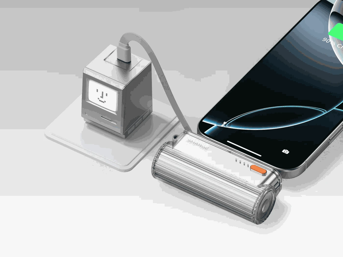 SHARGE Flow Mini 2 Portable Charger 5000mAh Fast Charging Power Bank-Black