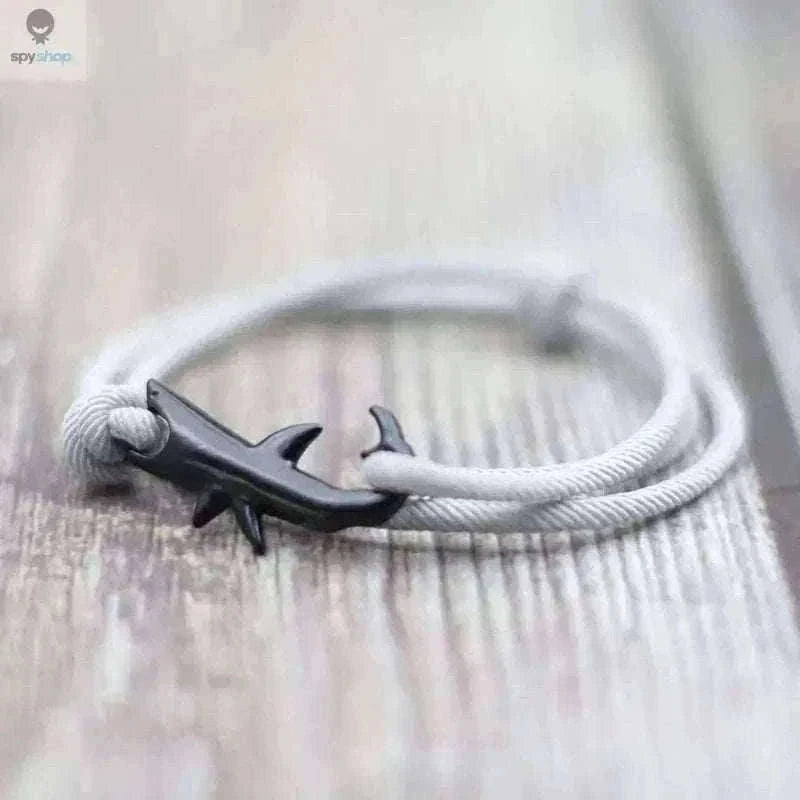 Shark Double Layer Cord Bracelet with Adjustable Coastal Charm-Yellow